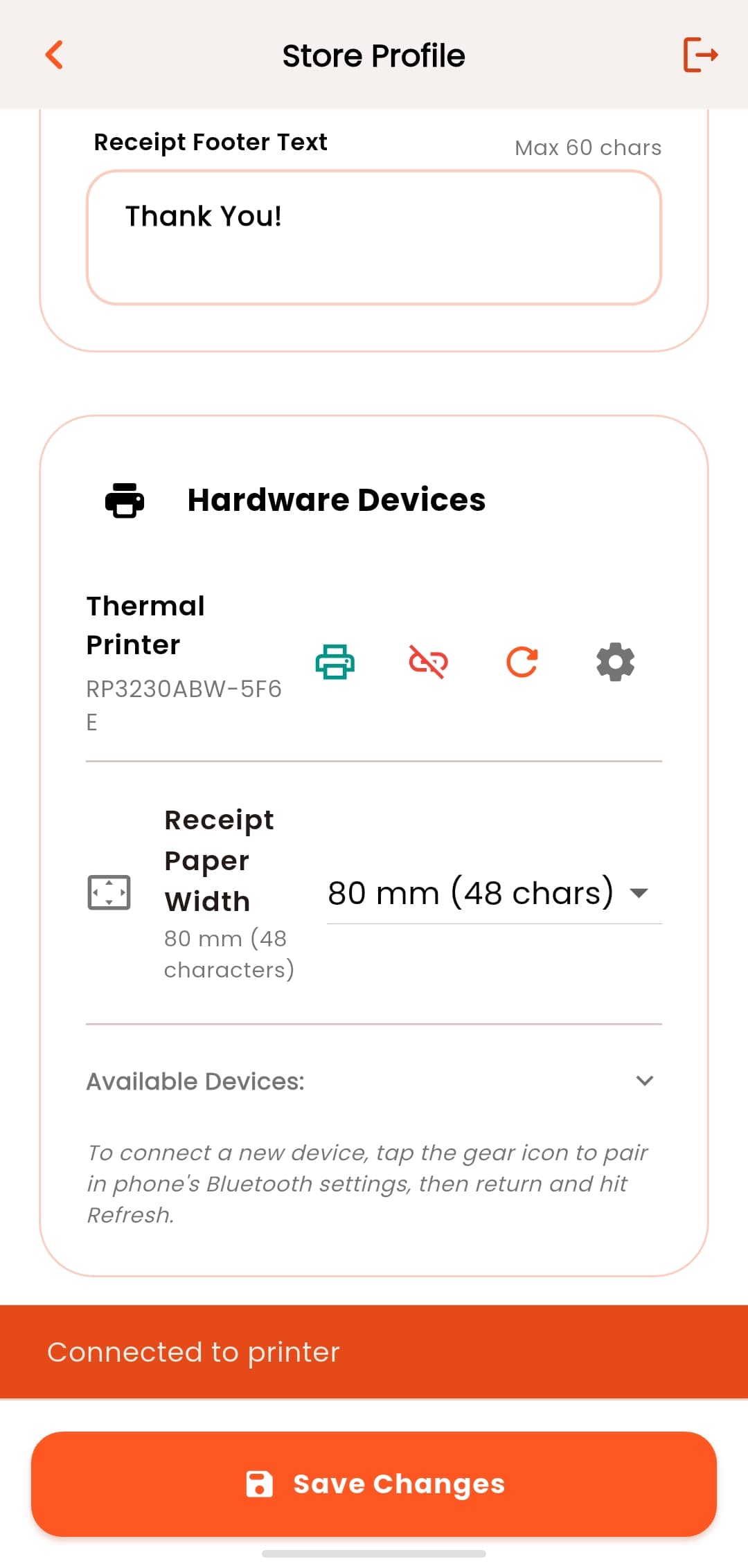 Bluetooth printers list
